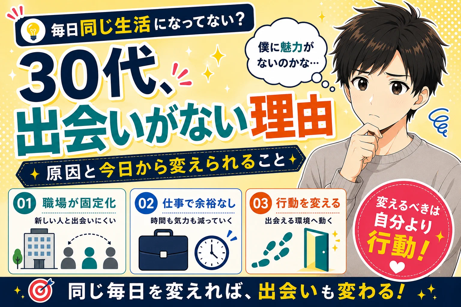 30代で出会いがないのはなぜ？原因と今日から変えられること