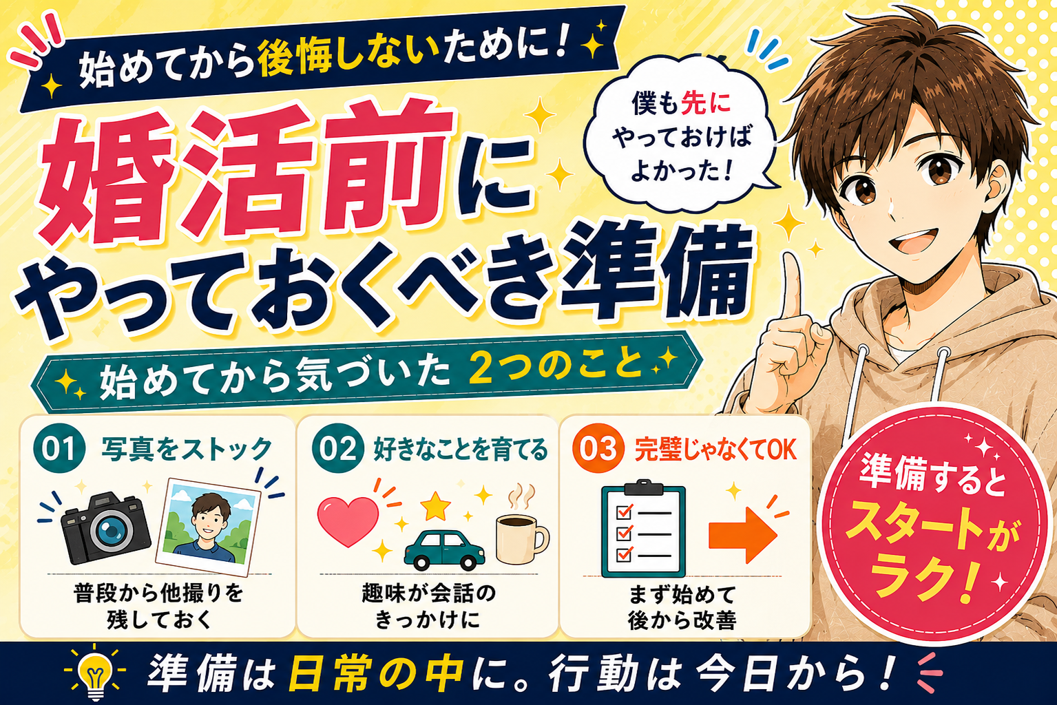 婚活を始める前にやっておくとラクになる2つの準備【始めてから気づいたこと】