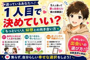 マッチングアプリの1人目で決めていい？もっといい人幻想との向き合い方