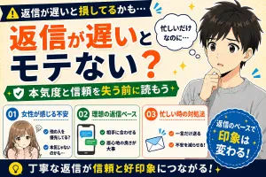 マッチングアプリで返信が遅い男性がモテない理由【本気度と信頼を失う前に読んで】